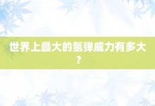 世界上最大的氢弹威力有多大?-大智网汇