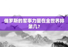 俄罗斯的军事力量在全世界排第几?-大智网汇
