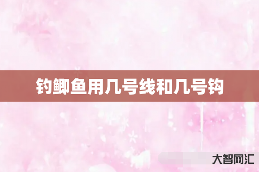 钓鲫鱼用几号线和几号钩 钓鲫鱼用几号线和几号钩