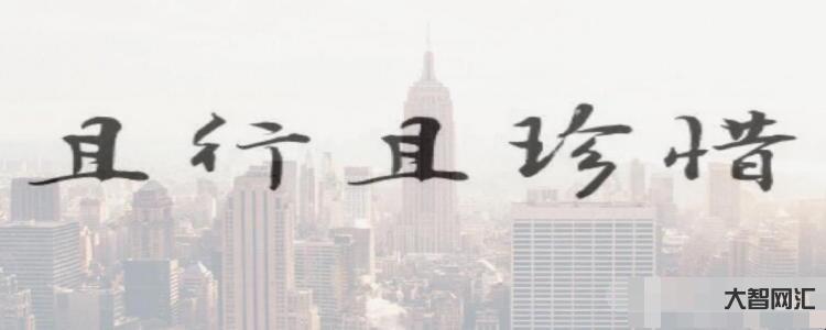 谁知道且行且珍惜是什么意思-大智网汇
