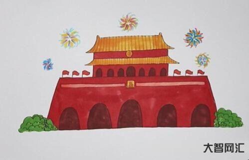 天安门简笔画怎么画