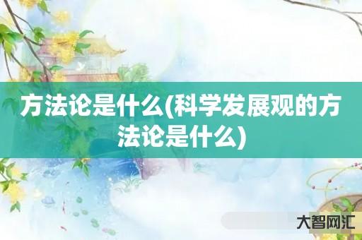 谁知道方法论是什么-科学发展观的方法论是什么