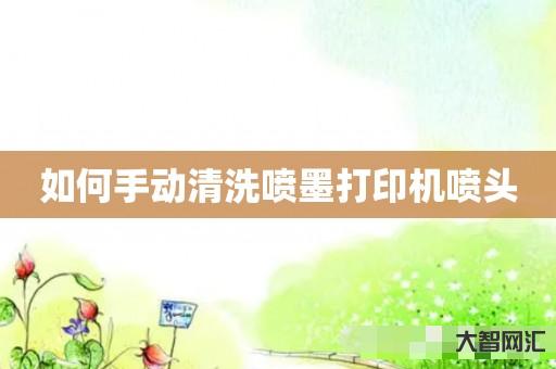 谁知道如何手动清洗喷墨打印机喷头