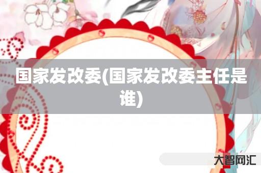 谁知道国家发改委-国家发改委主任是谁