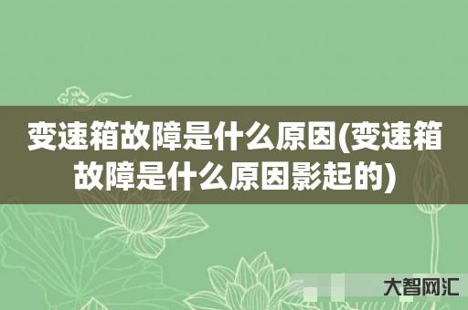 给大家科普下变速箱故障是什么原因-变速箱故障是什么原因影起的-大智网汇