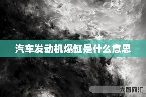 谁知道汽车发动机爆缸是什么意思-大智网汇