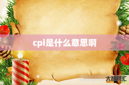 谁知道cpi是什么意思啊-大智网汇