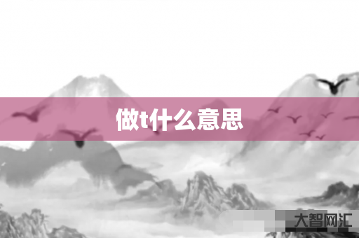 谁知道做t什么意思-大智网汇