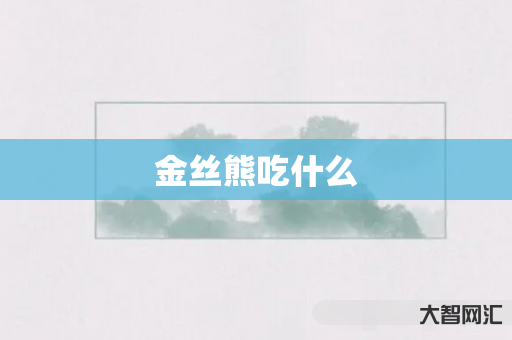 给大家科普下金丝熊吃什么-大智网汇