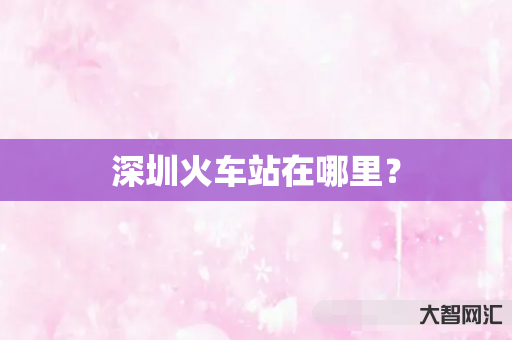 给大家科普下深圳火车站在哪里?-大智网汇