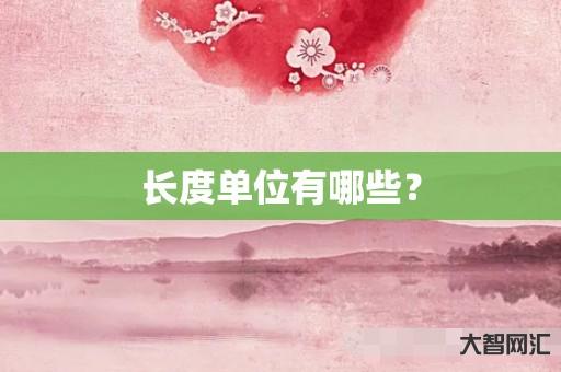 给大家科普下长度单位有哪些?-大智网汇