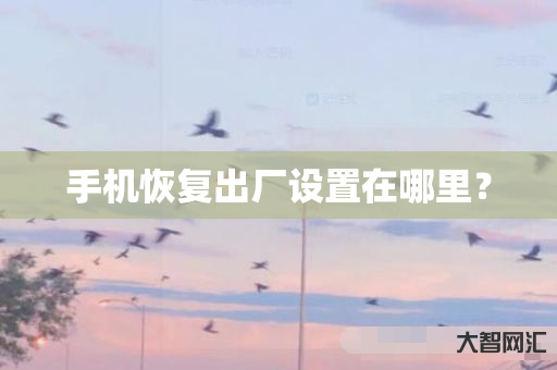 谁知道手机恢复出厂设置在哪里?-大智网汇