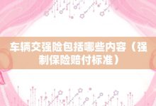 车辆交强险包括哪些内容-强制保险赔付标准-大智网汇