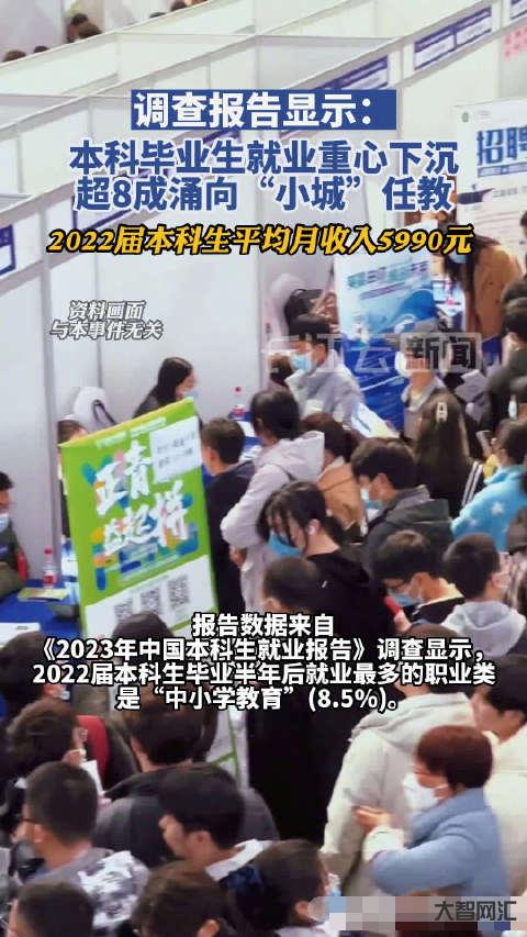 报告称越来越多本科生涌入小城当老师-2022 届本科生平均月收入 59-大智网汇
