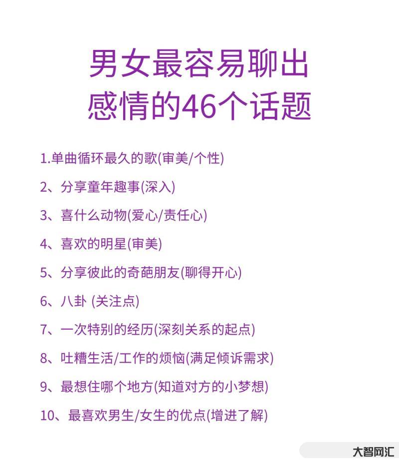 两性话题包括哪些方面?-两性关系中的常见话题与沟通技巧-大智网汇